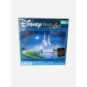 Disney Puzzle New Cinderella's Grand Arrival Fine Art 1000 Piece W/ Bonus Poster